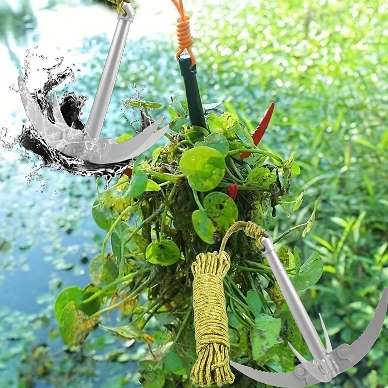 Foldable Water Grass Knife with Four-Legged Anchor and Pulling Device -  Easy Cleaning and Efficient Grass Removal
