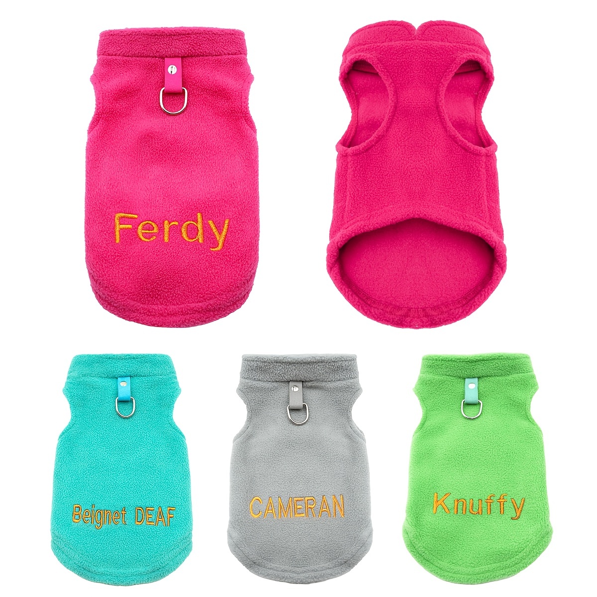 Personalized dog coats clearance embroidered