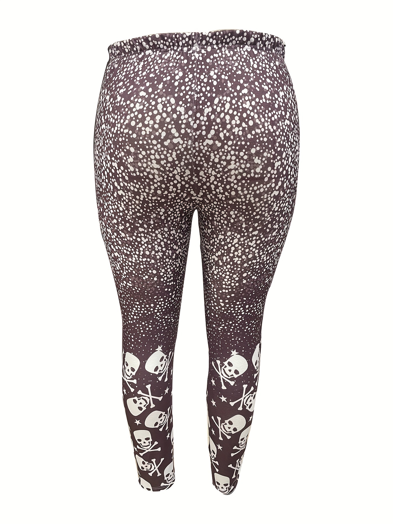 Plus Size Halloween Leggings Women's Plus Skull Print High - Temu Portugal