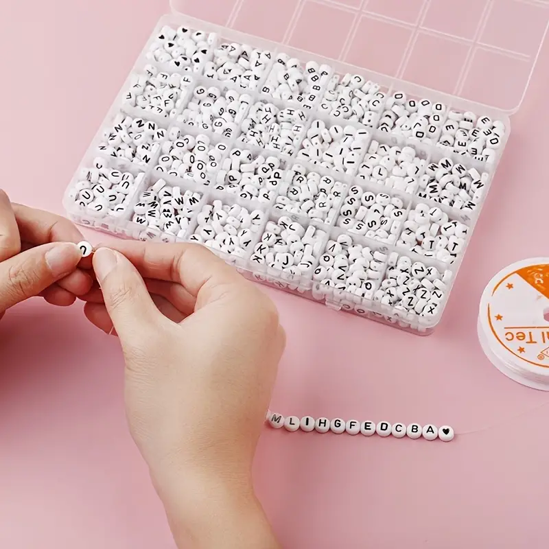 Acrylic Letter Bead Box For Bracelet Making Kit Diameter - Temu