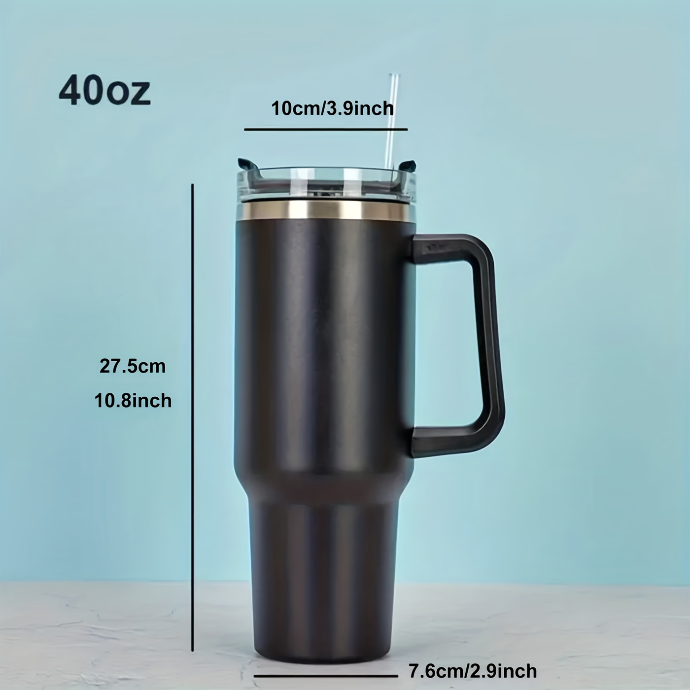 Heat Insulated Tumbler 40 Oz Coffee Tea Portable Travel Mug Vacuum