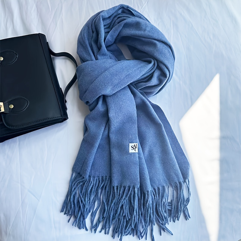 Image of Fall And Winter Versatile Solid Color Scarf