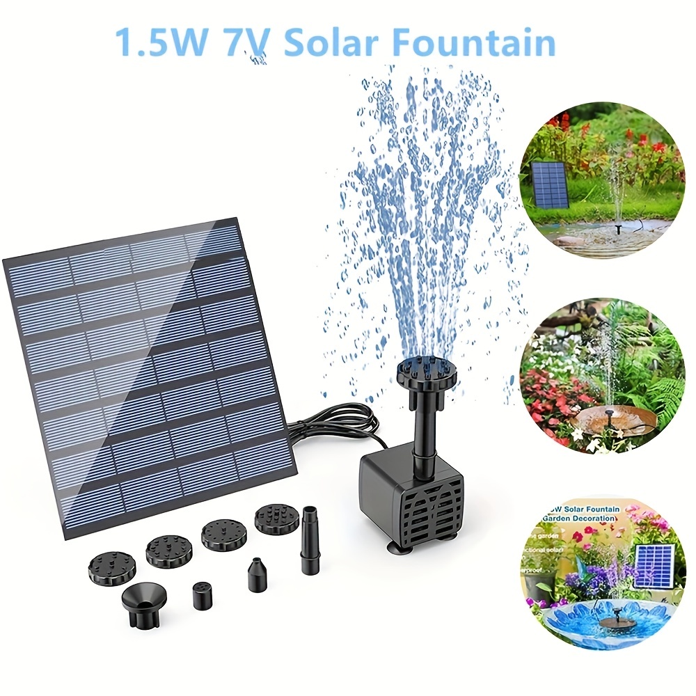 1pc Fontaine Solaire Avec 6 Buses 2.5W Fontaine Solaire - Temu Canada