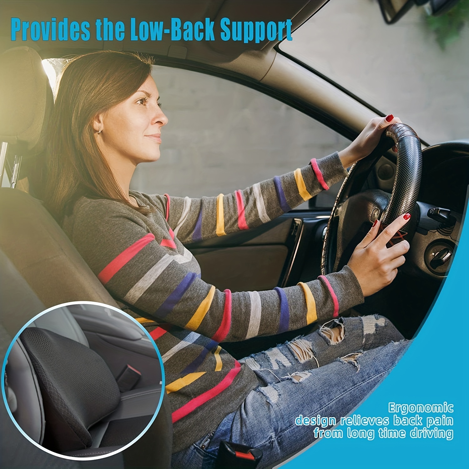 Car Seat Lumbar Support Cushion Four Seasons Universal Driver's