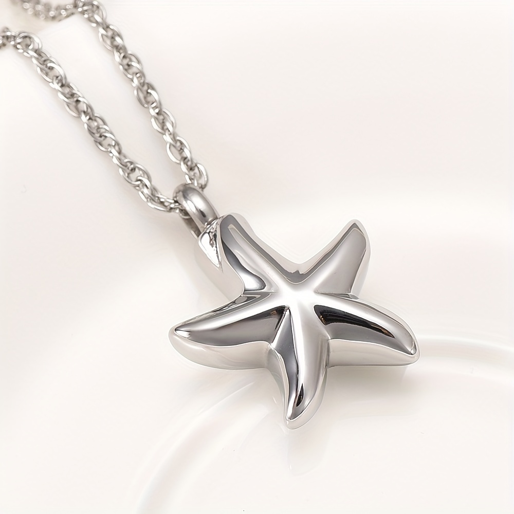 Starfish Cremation Pendant Necklace Stainless Steel Starfish - Temu United  Arab Emirates