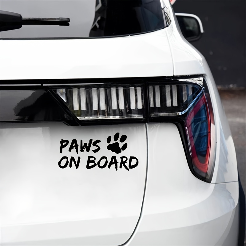 Paws On Board Paw Print Car Sticker Car Things Car Decal - Temu