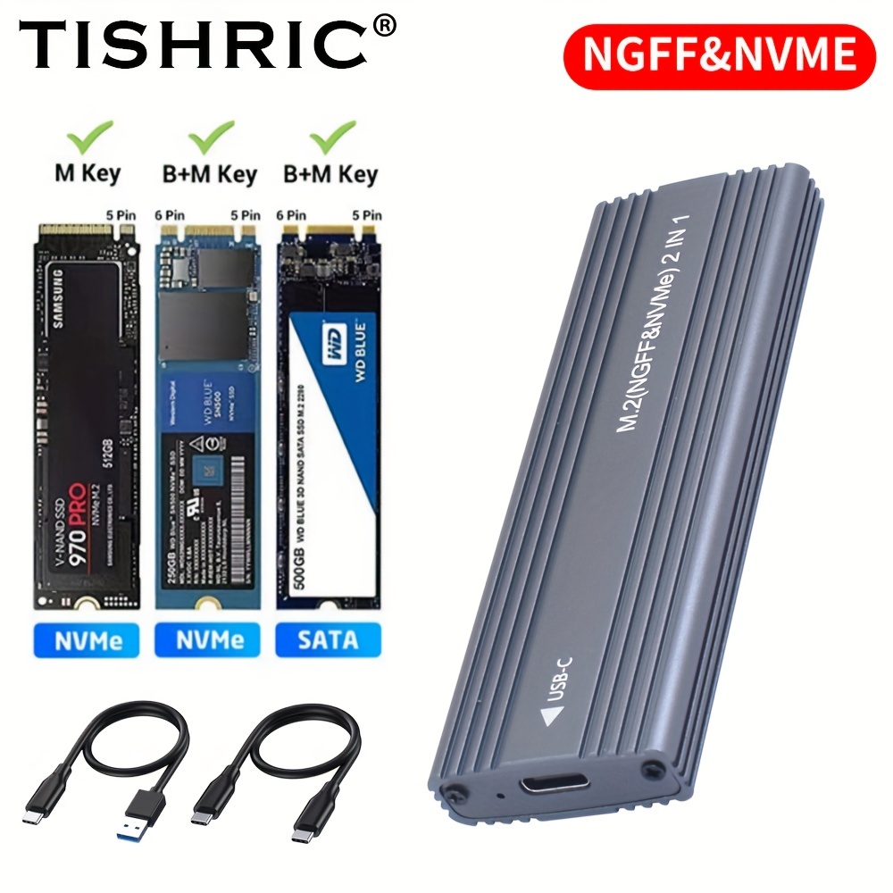 Boîtier SSD TISHRIC M2 NVMe NGFF Boîtier Pour Disque Dur - Temu