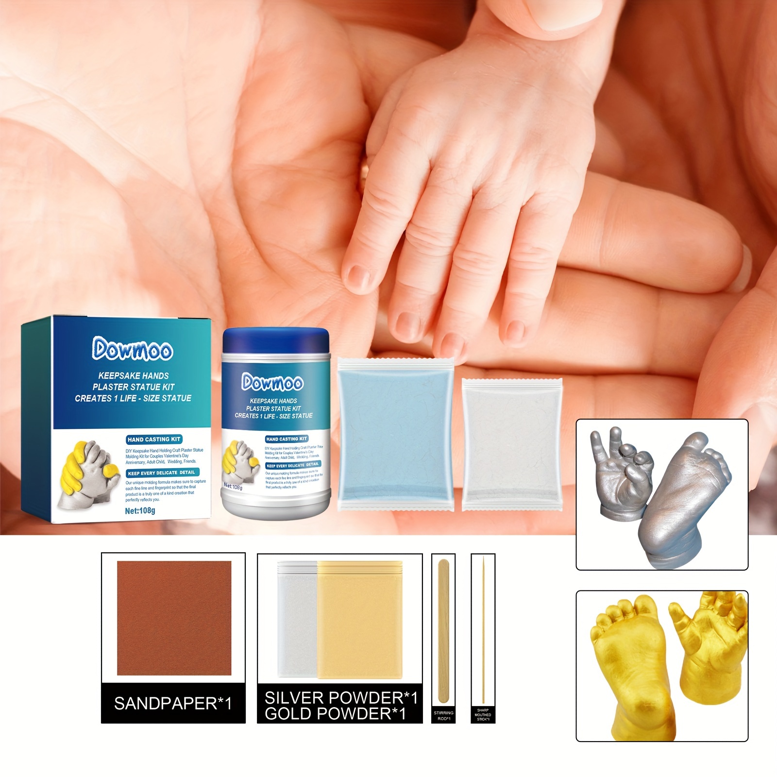 Baby Keepsake Hands Casting Kit Plaster Hand Molding Kit For - Temu