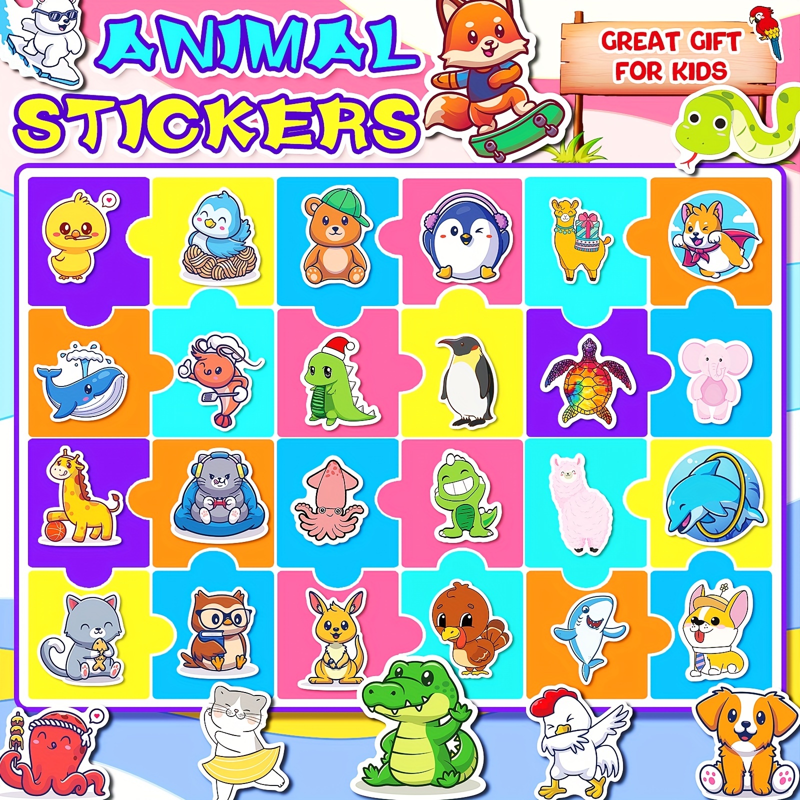 American Small Animal Stickers Cartoon Cute Stickers For - Temu