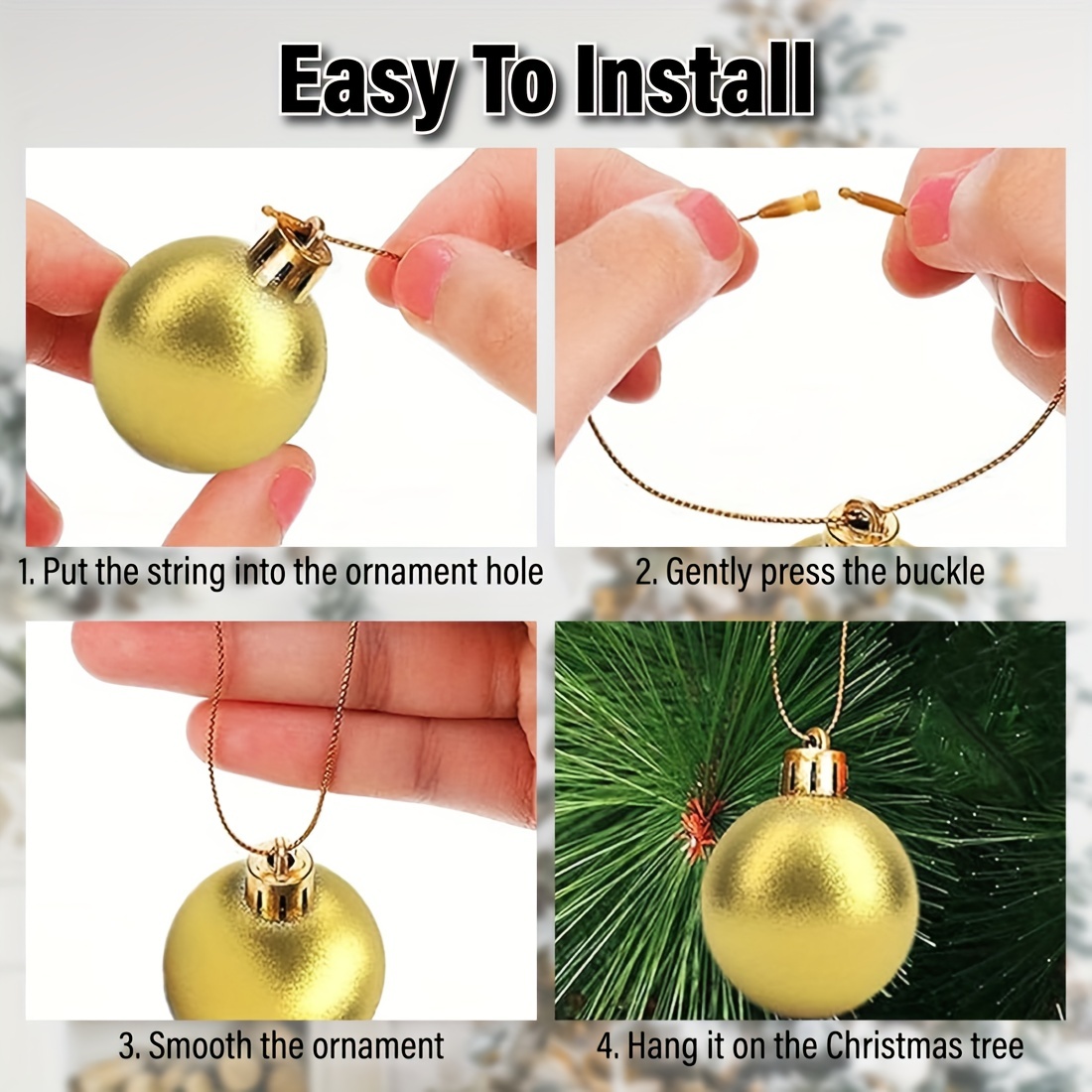 Christmas Ornament Hangers Strings Hooks Precut Ribbon Hook - Temu