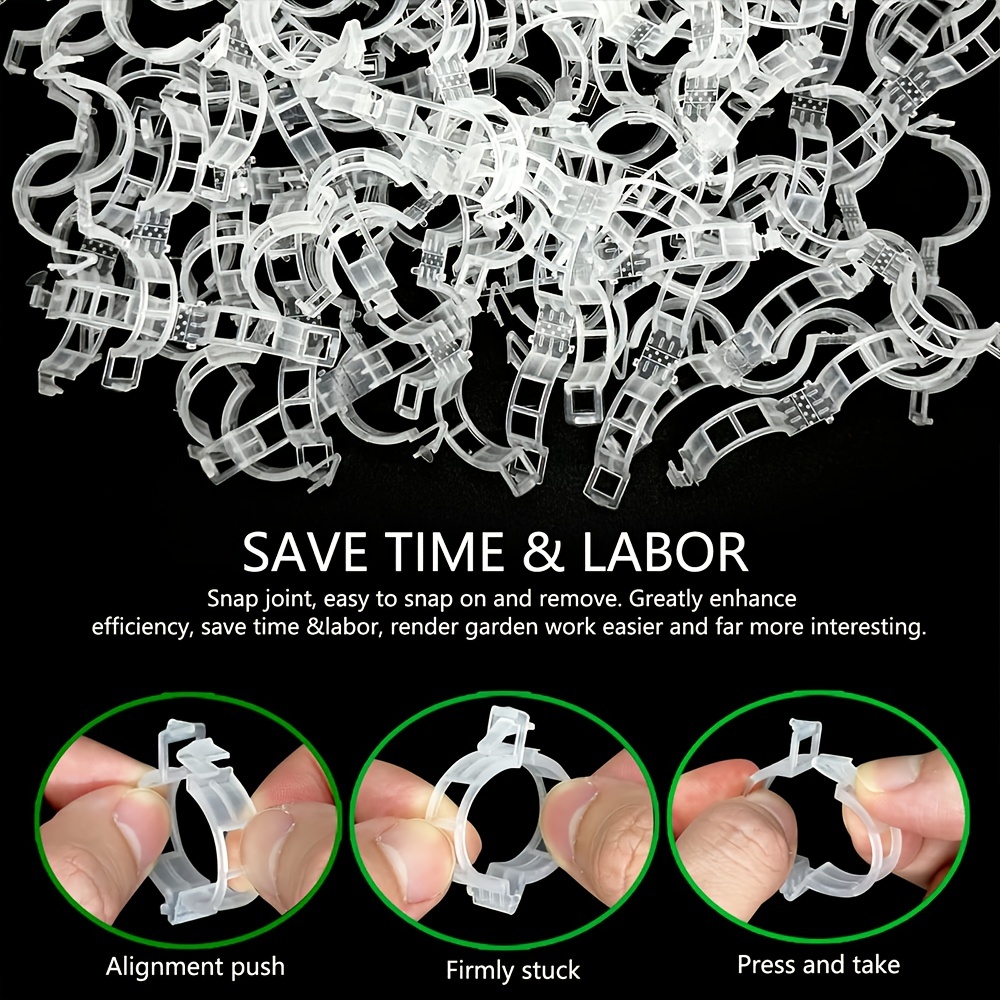 30/150pcs Tomato Clips, Plastic Trellis Clips, Plant Support Clips, Grape Vine Tomato Vine Vegetables Plants Garden Support Clips to Grow Upright Makes Plants Healthier
