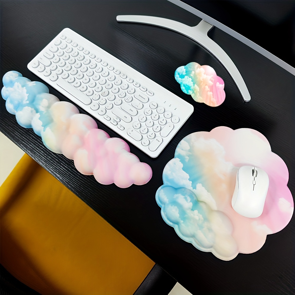 Cloud Mouse Pad tastiera poggiapolsi PU Memory Foam ad alta densità Cute  Palm Rest Mouse Pad con Base antiscivolo per l'home office