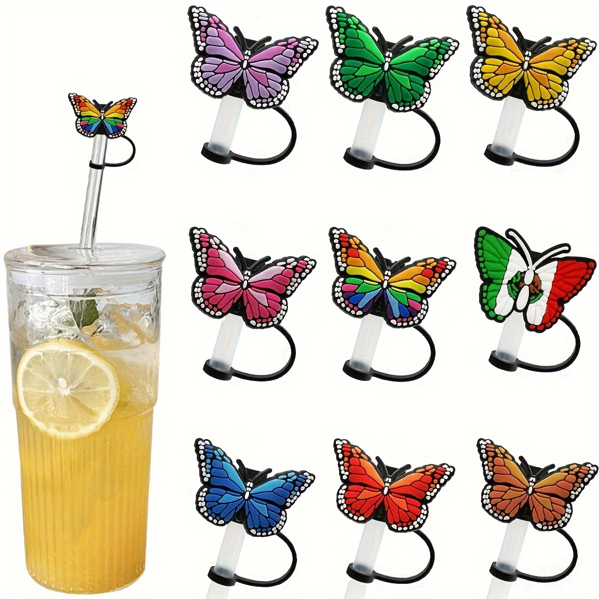Plasitc Straw Cover, Cute Butterfly Straw Tips Covers, Kitchen Straw Cup  Accessories, Sports Outdoor Water Cup Straw Dustproof Lids, Home  Accessories, Kitchen Supplies - Temu