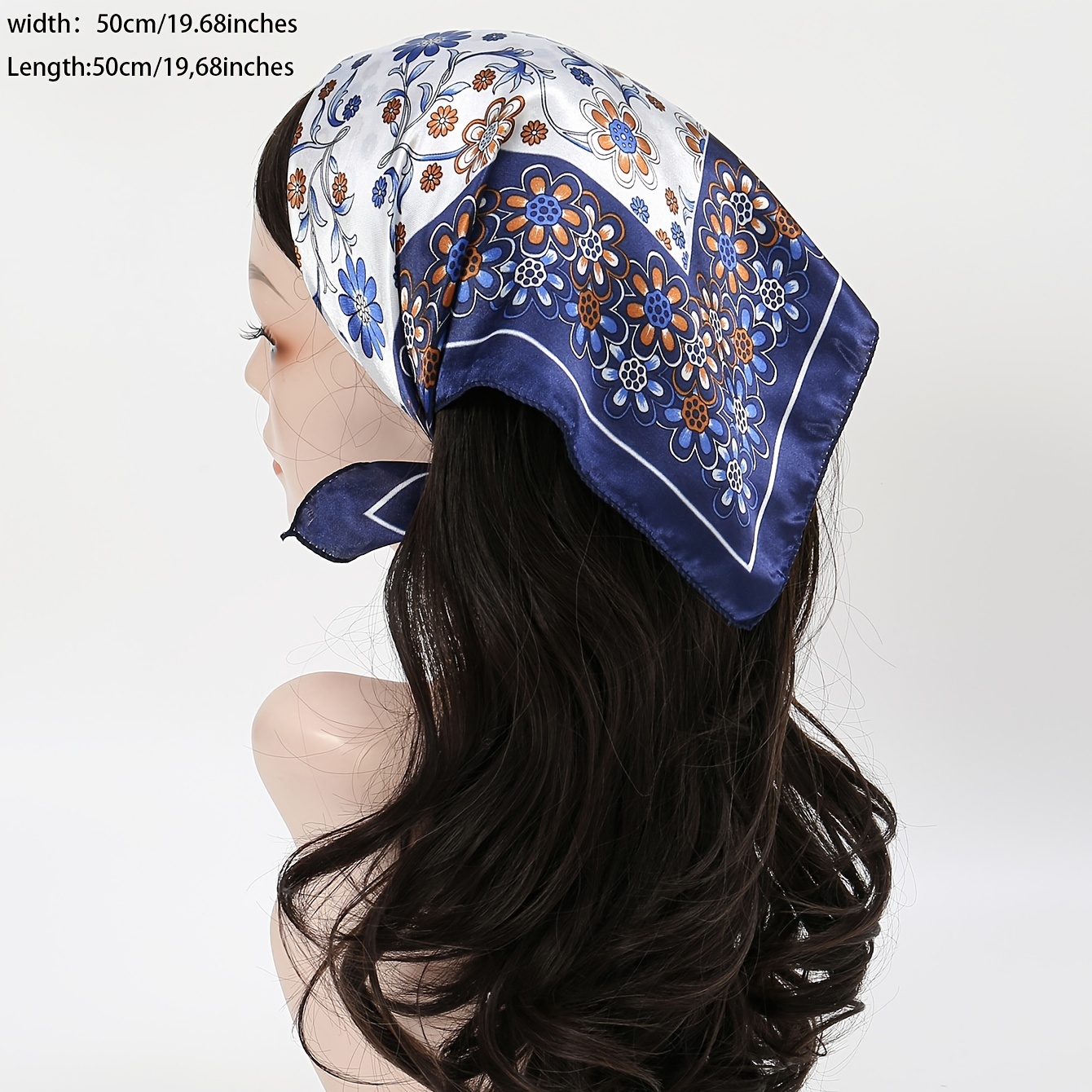 Durag Feminina Azul Escuro Com Flores