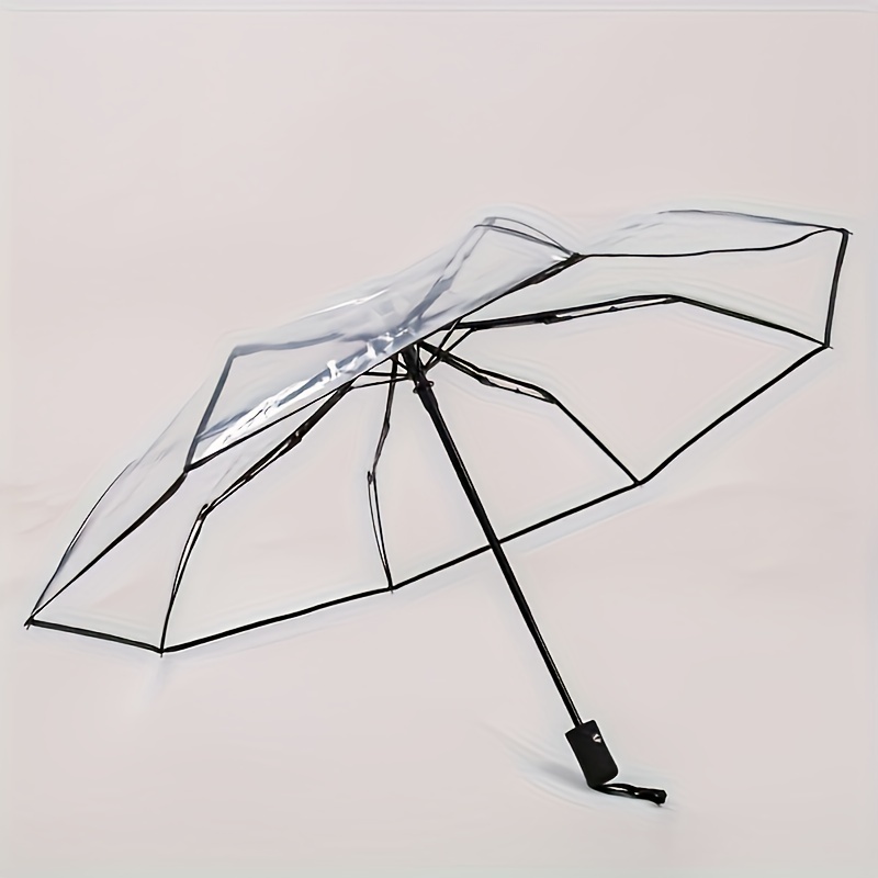 Automatic Umbrella Portable Transparent Folding Umbrella - Temu