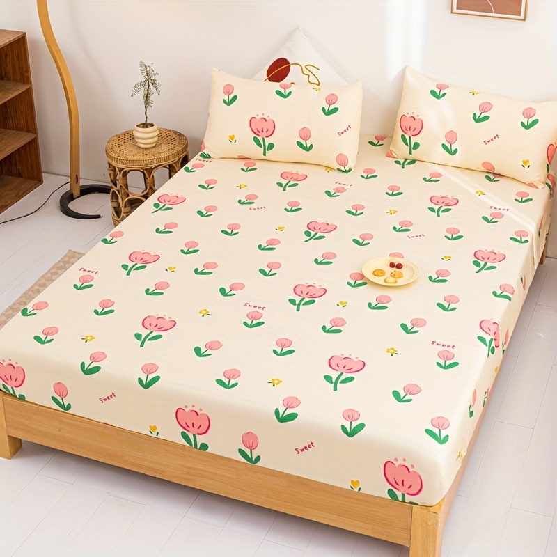 Cute Bear Fitted Sheet Set Dustproof Non slip Mattress - Temu