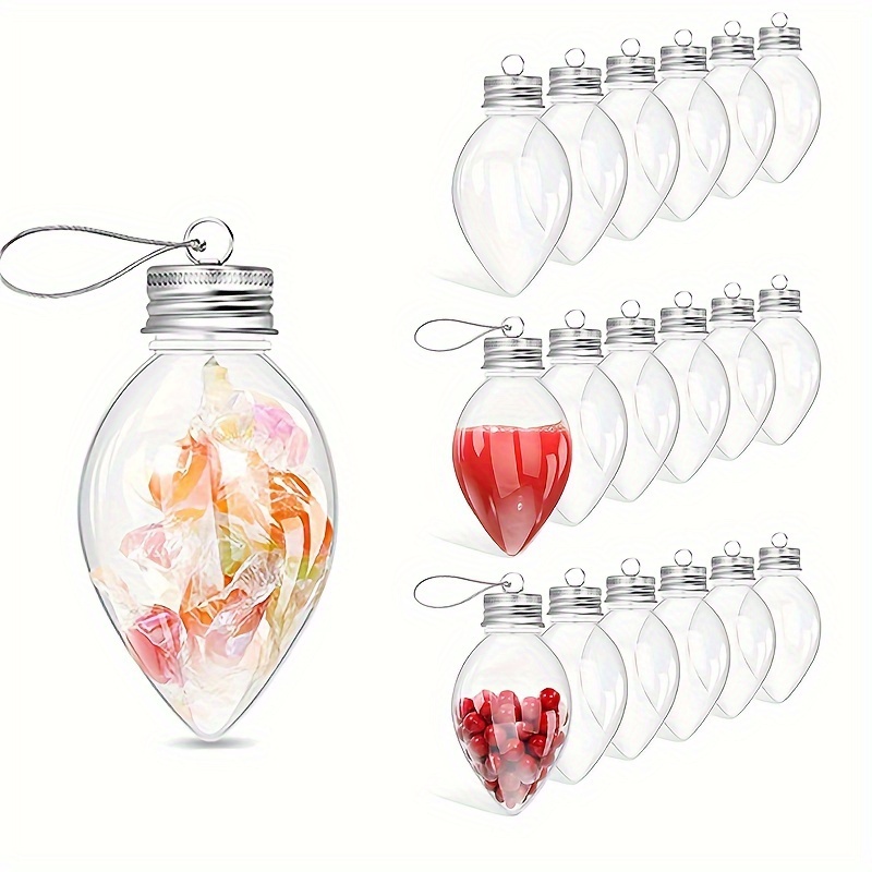 Fillable Light Bulb Shaped Christmas Ornaments Plastic Candy - Temu
