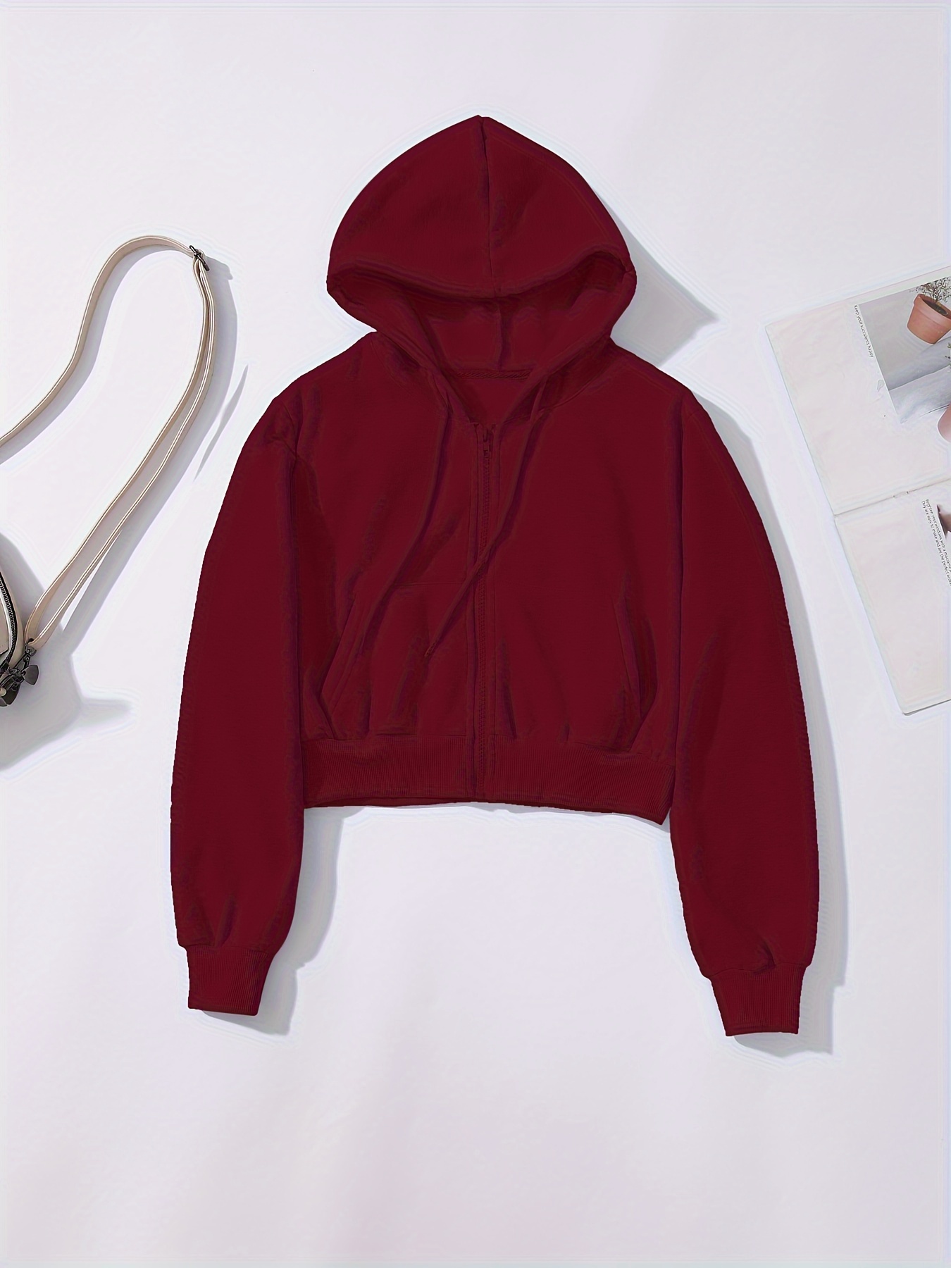 Red crop best sale top hoodies