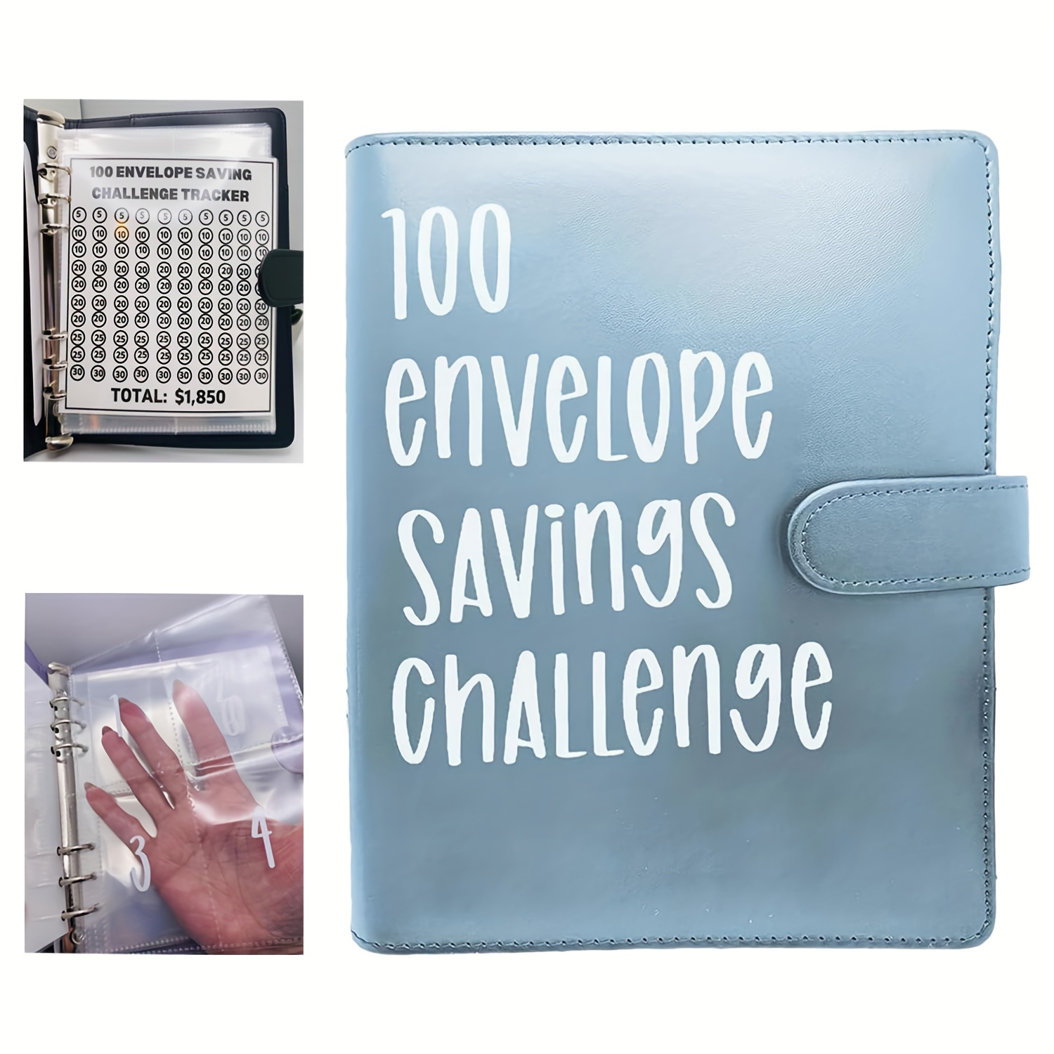  Carpeta de desafío de 100 sobres, libro de desafíos para ahorrar  dinero, forma fácil y divertida de ahorrar $5,050, carpeta de presupuesto  para desafíos de ahorro de dinero, carpeta de presupuesto
