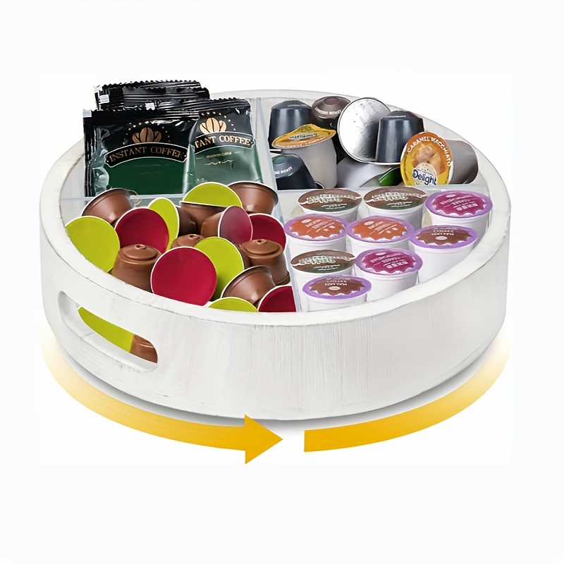 Organizador giratorio transparente de doble capa estante giratorio de 360 °  para condimentos de cocina soporte de maquillaje plato giratorio Lazy Susan