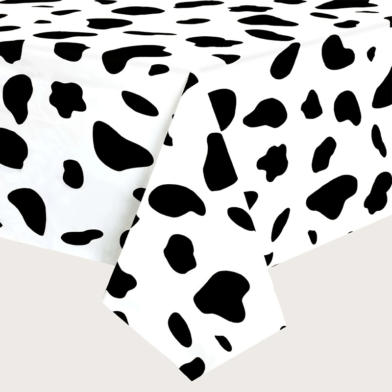 1pc Cow Pattern Disposable Tablecloth Party Disposable Tablecloth Home Outdoor Party Tablecloth Farm Theme Party Party Tablecloth Decoration Party Supply