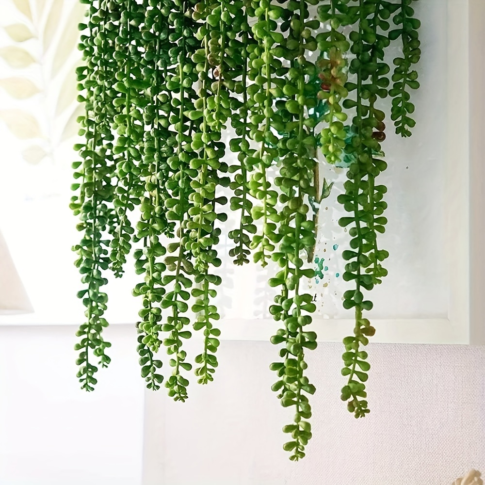 Artificial Succulents Hanging Plants Fake String Of Pearls - Temu