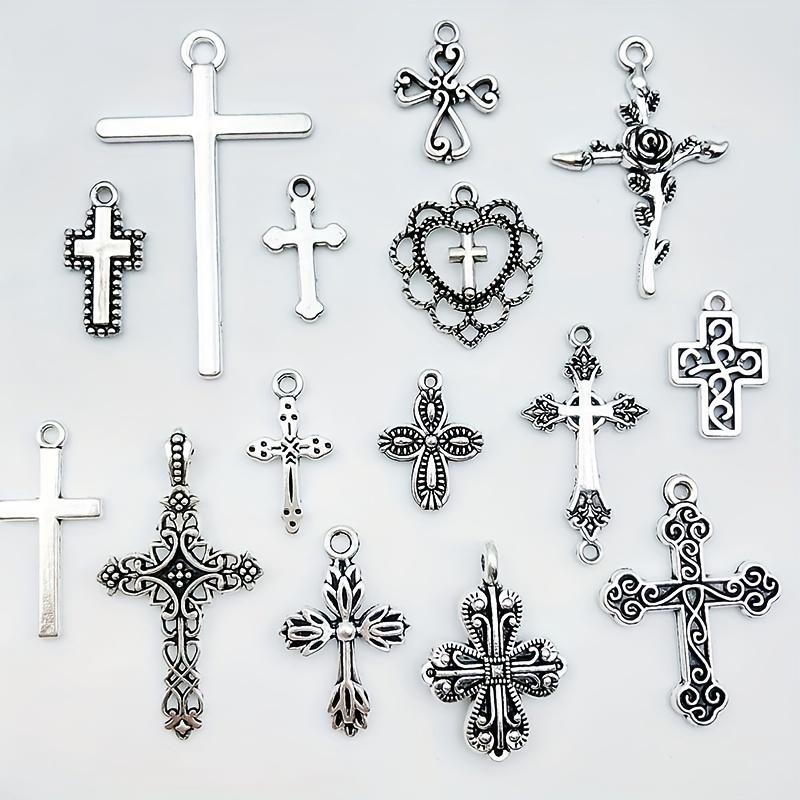 10pcs 13x25mm Punk Enamel Cross Charms for Jewelry Making Pendants