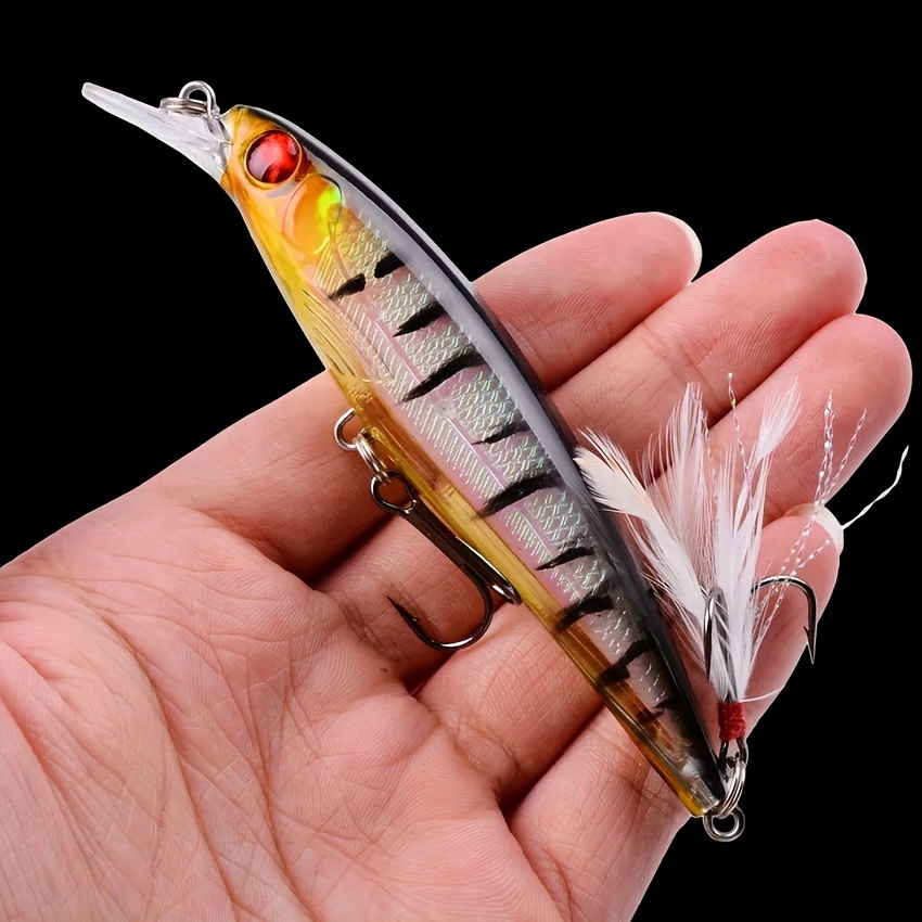 6.3 Fishing Lures Minnow Bait Crankbaits Hook Bass Trout Floating Tackle  Crank
