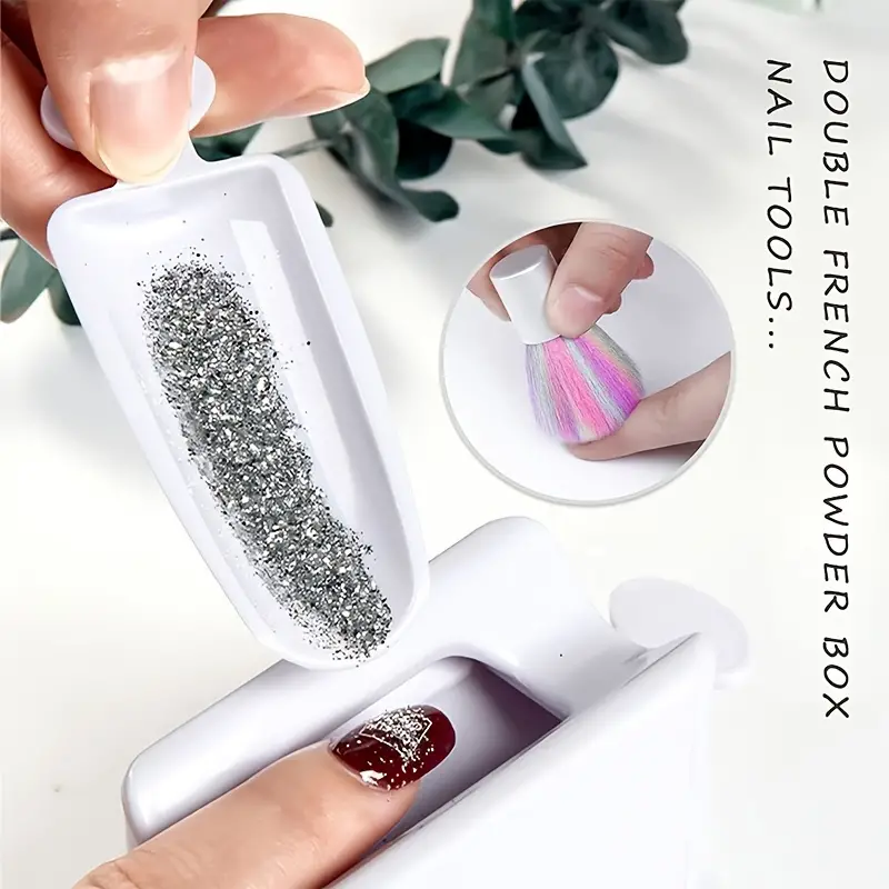 AMAZDIP Dip Powder Recycling Tray System with Scoop, Nail Art Tech Must  Have Portable Dipping Powder Sequins Glitter Decoration Storage Box  Container