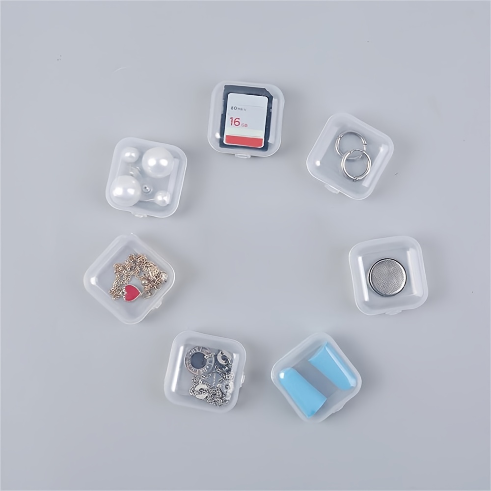 EXCEART 40pcs Boxes Transparent Storage Box Travel Pill Square Storage Bins  Mini Earbuds Jewelery Organzer Jewelry Organizer Clear Storage Container