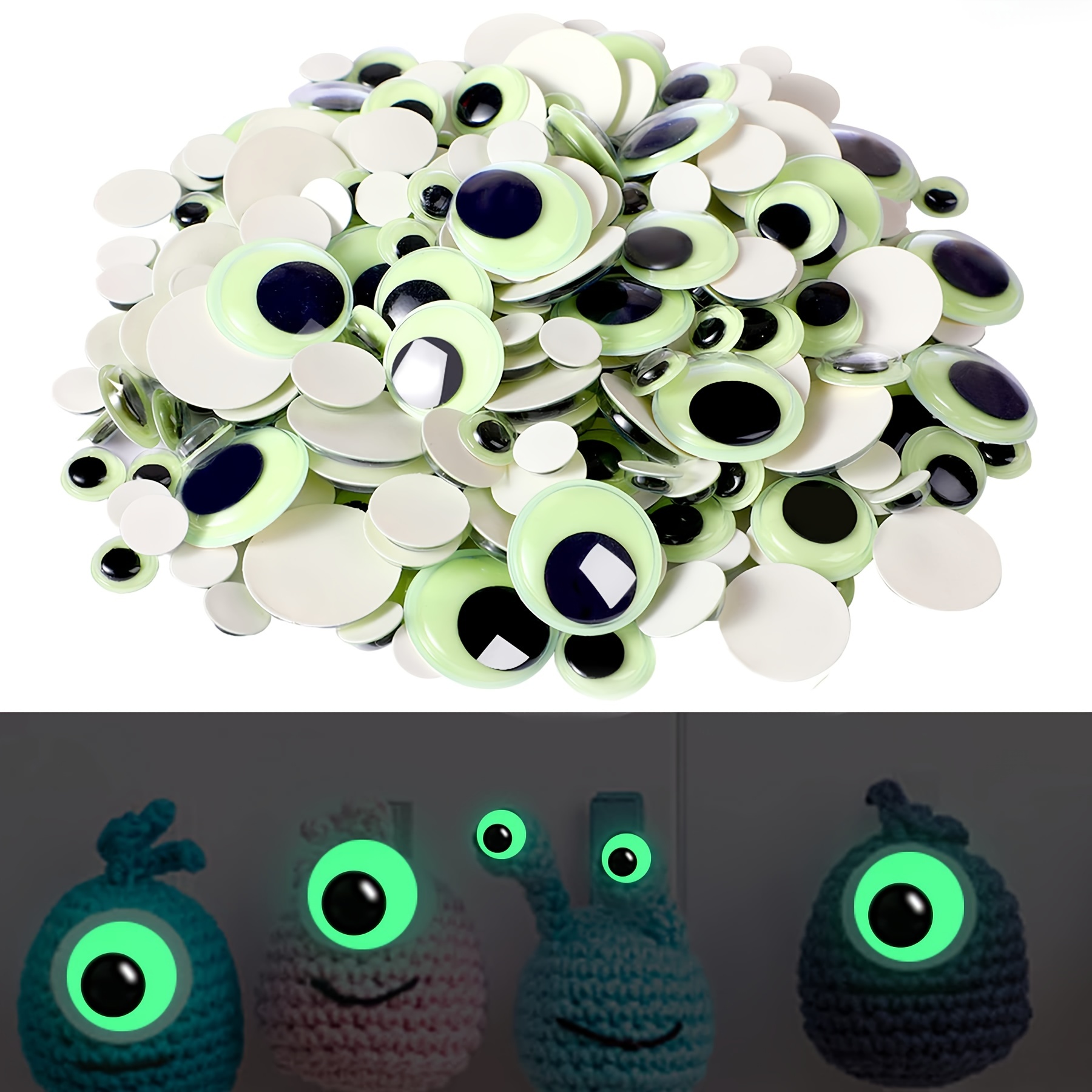 Crafts Sticker Wiggle Eyes Self Adhesive Luminous Google - Temu