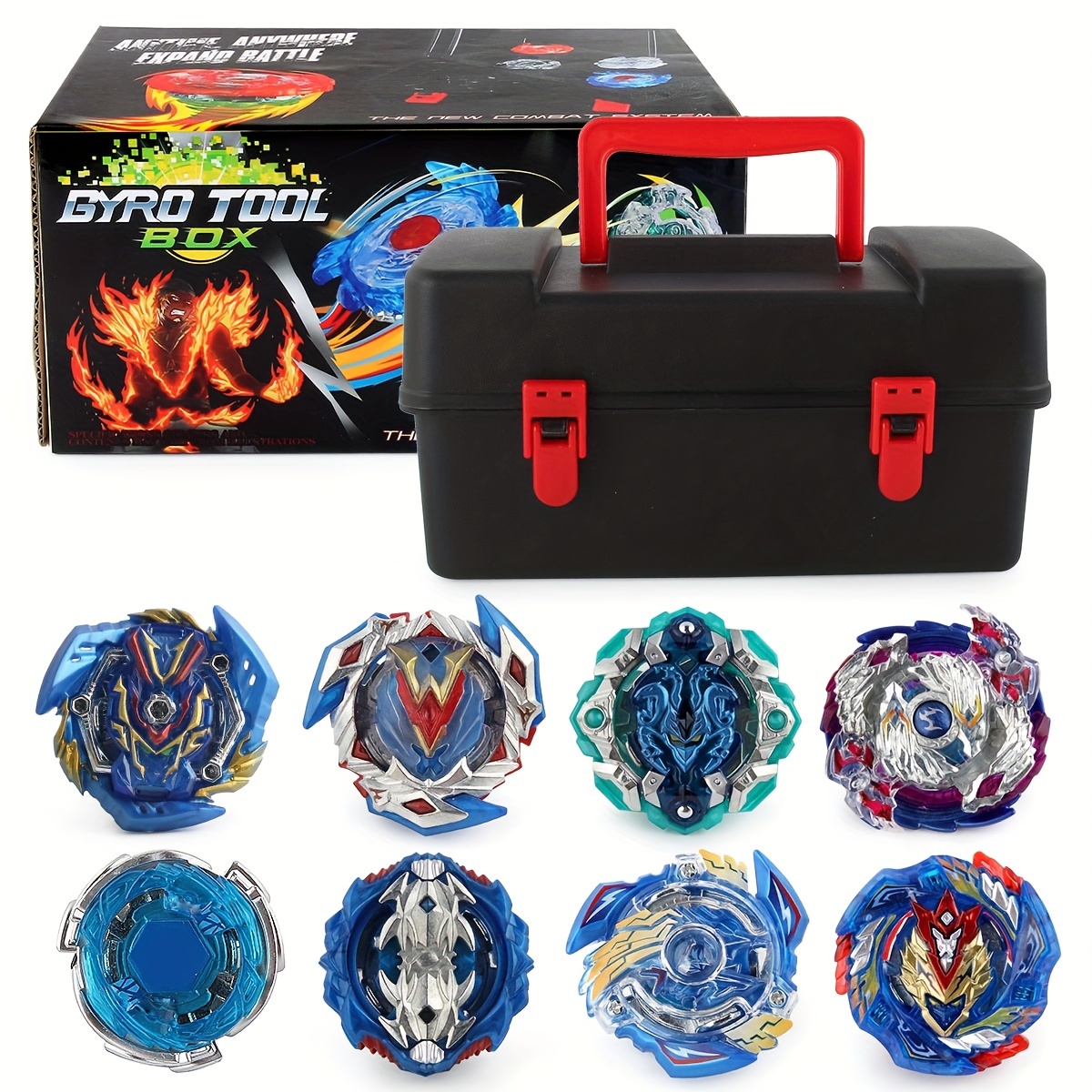  Bey Battle Burst Gyro Blade Toy Set Great Present for Kids  Children Boys Ages 6 8 10 12+ Metal Fusion Attack Top Battling Game 10  Spinning Tops 2 Two-Way Launcher 2 Handles : Toys & Games
