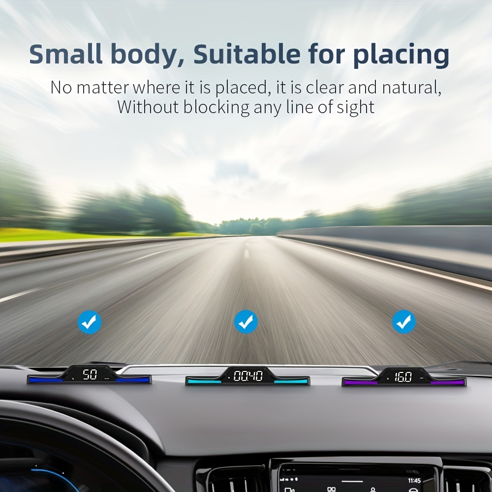 Universal Auto HUD Head Up Display, C80P Digital GPS Tachometer mit MPH/KMH  Geschwindigkeitsalarm Müdigkeit Fahralarm 11,4 cm LED Bildschirm, für alle