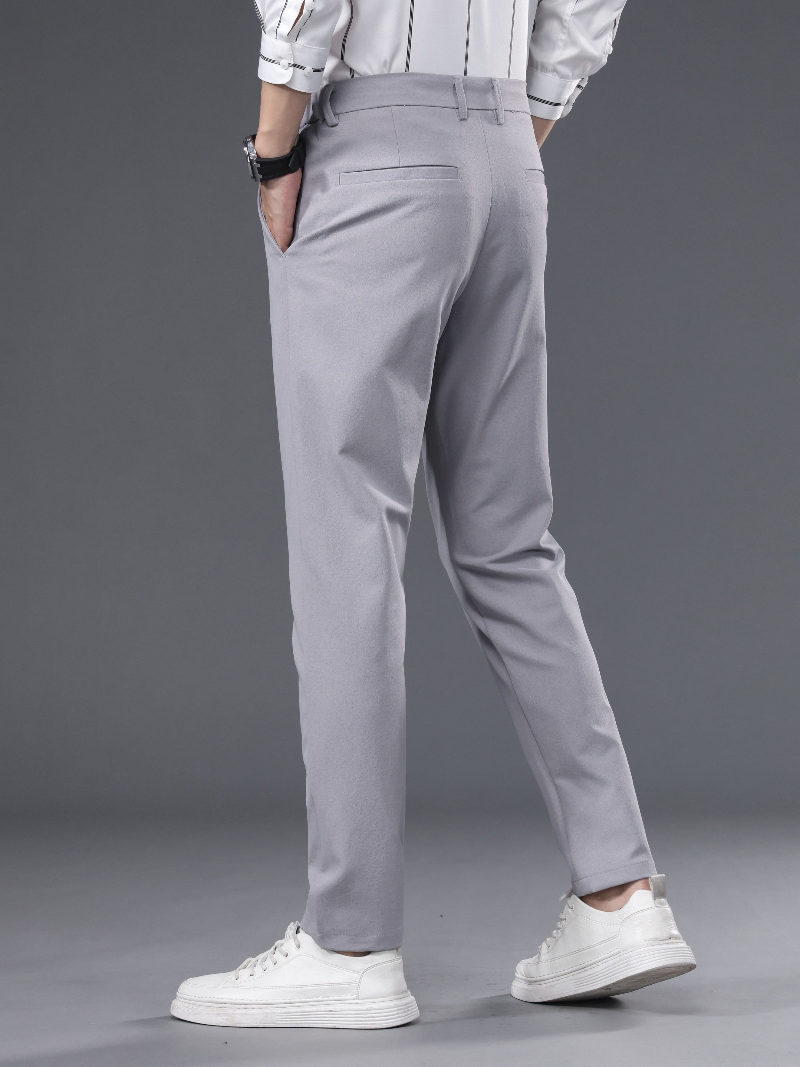 Men's Semi formal Stretch Suit Pants Fall Winter - Temu Canada