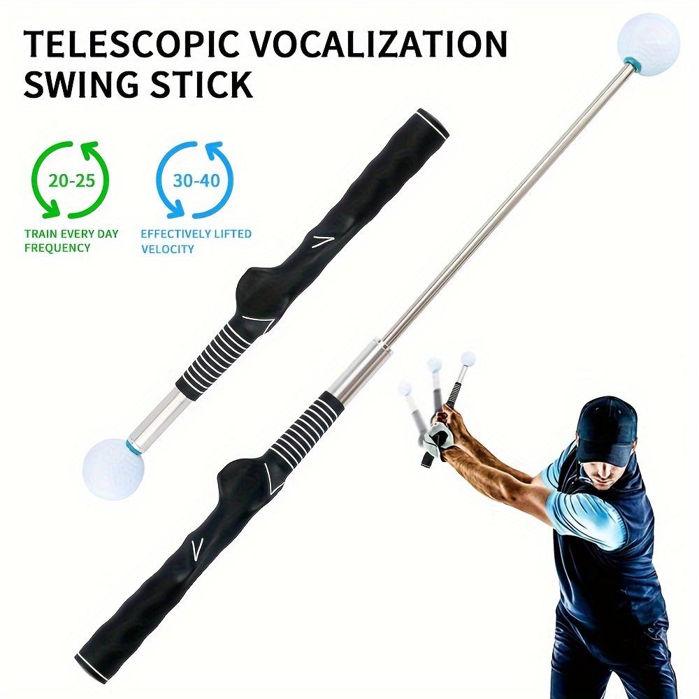 1pc stretchable swing training device sound emitting swing practice rod golf accessories details 4