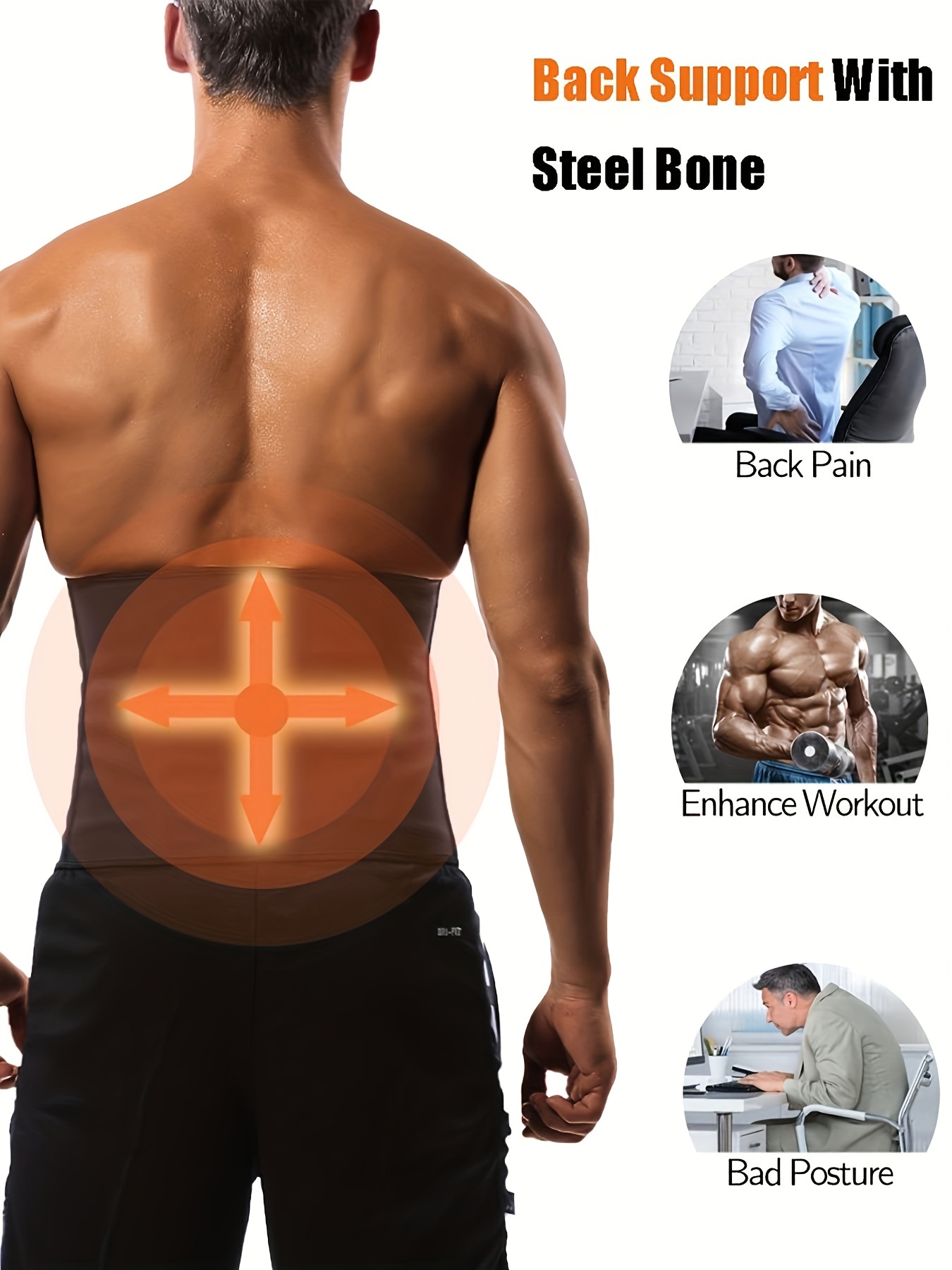 Men Waist Trainer Corsets Shapewear With Steel Bone Slimming Tummy