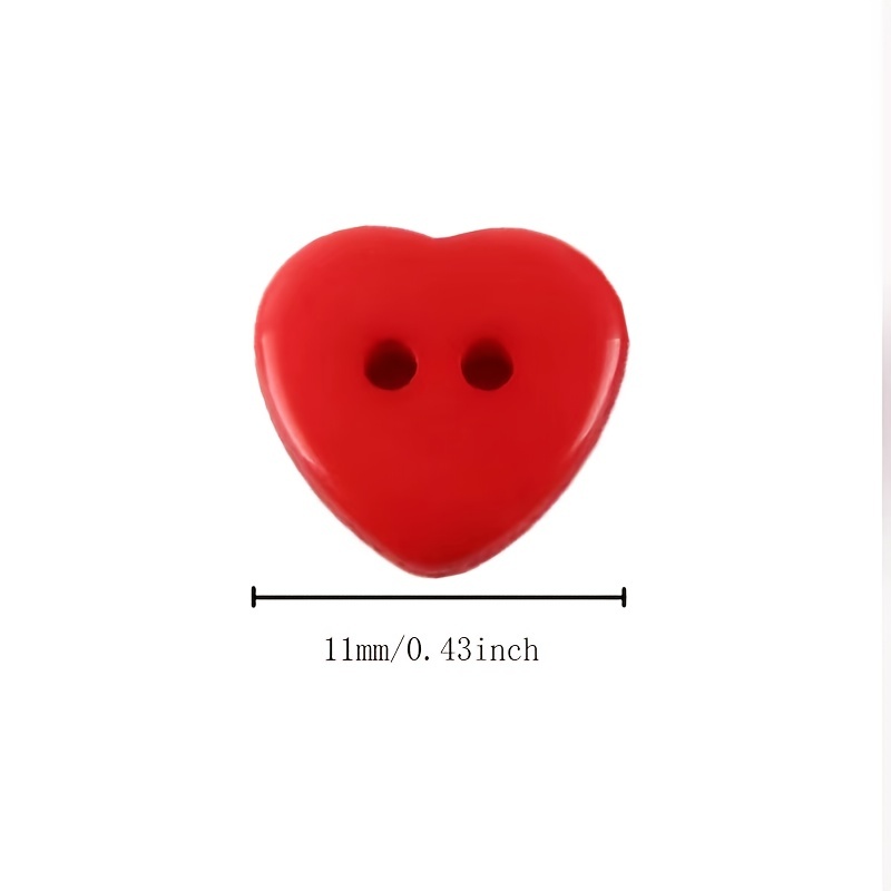 50pcs 15*12mm Red Heart Button 2-Holes Decorative Wooden Buttons For  Clothes Sewing Accessories DIY Scrapbooking Crafts