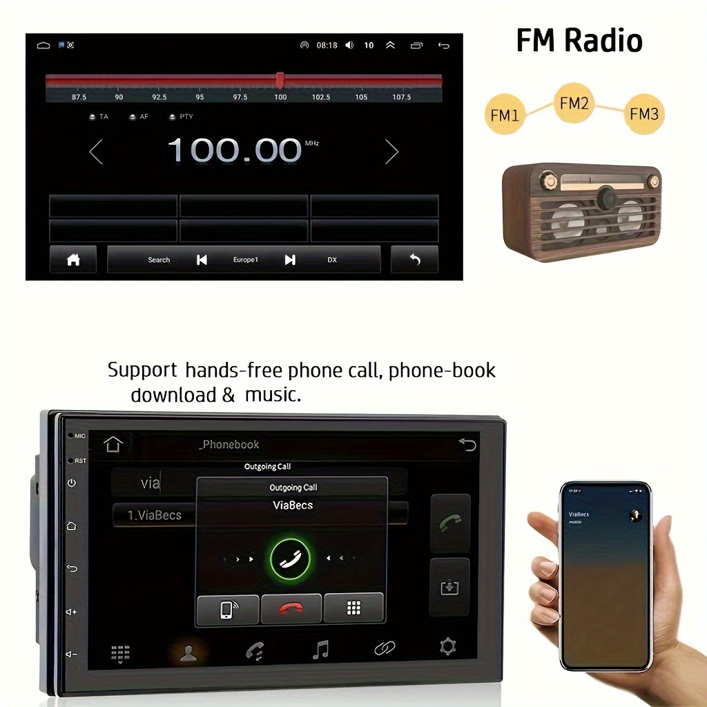 Car Stereo Radio 2+ Android 10 Double 2 Din Gps Navi Fm Wifi - Temu