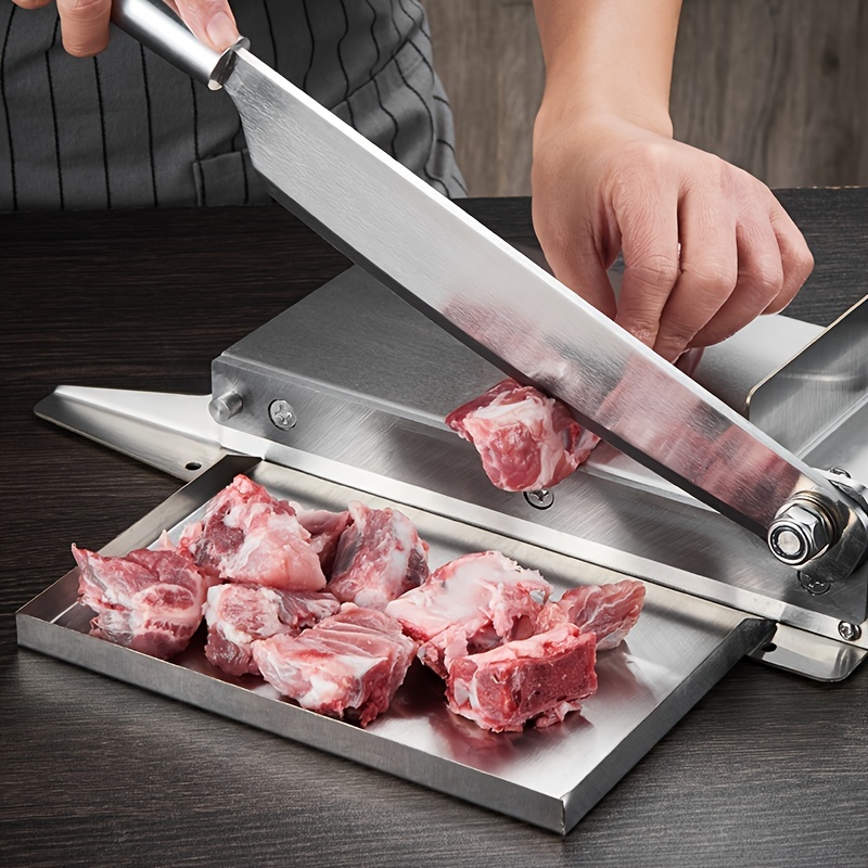 1pc manual ribs chopper meat slicer bone cutting knife meat cutting machine frozen meat slicing knife meat cleaver 304 stainless steel small bone meat cutter household vegetable food slicer slicing machine for home cooking details 0