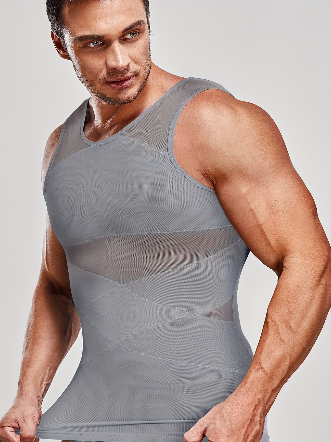 Men's Slimming Body Shaper Compression Tank Top Vest Shirt Abs