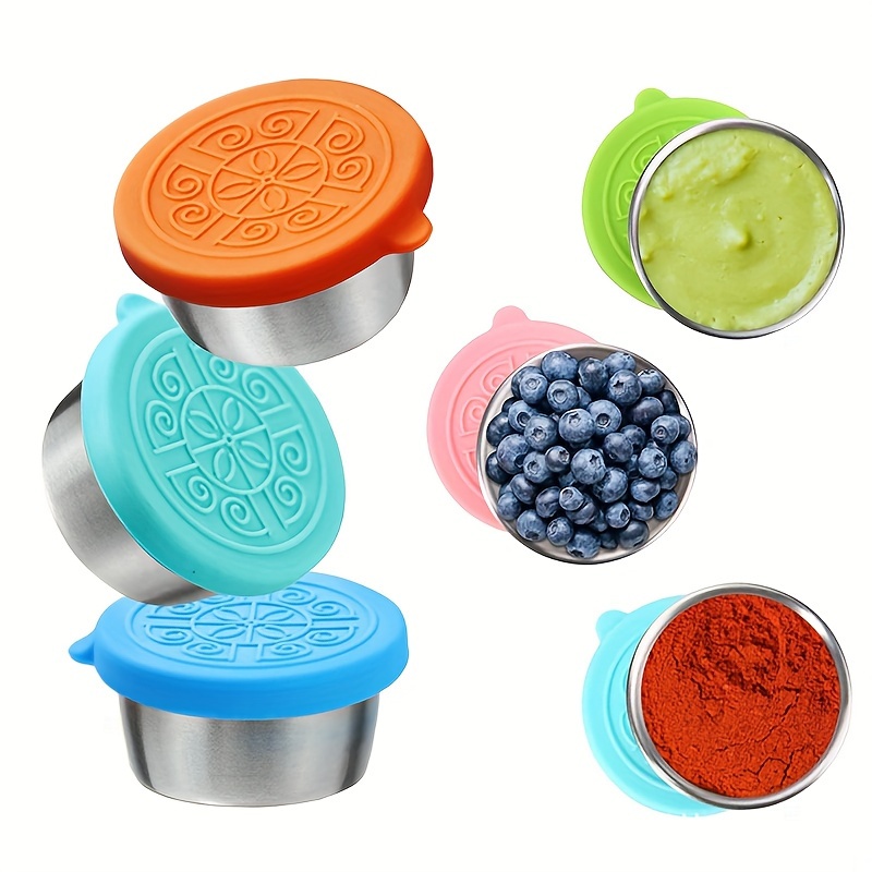 8pcs Salad Dressing Containers Set With Lid, Portable Sauce Cups