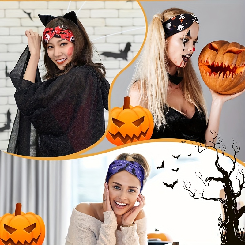 Halloween Headband Skull Pumpkin Ghost Pattern Hairband Non - Temu