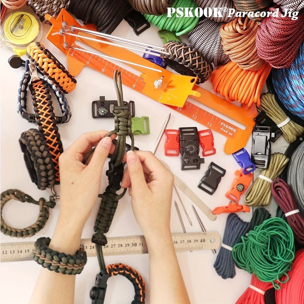 550 Paracord Jig Bracelet Maker Paracord Tool Kit Adjustable Aluminum  Weaving DIY Craft Jig 2 to