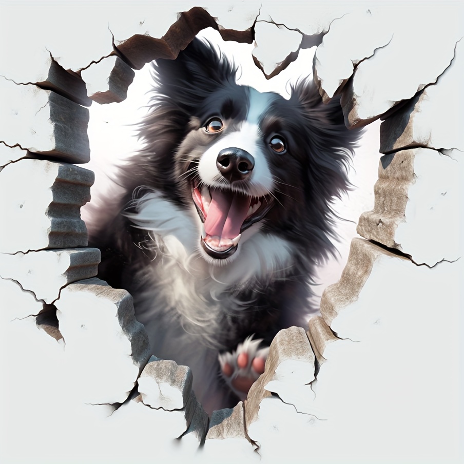 4in1 Border Collie Vinyl Sticker Border Collie Window Decal Funny Face  Waterproof Tractor Toys For Faces Skateboard Office Stickers - Temu