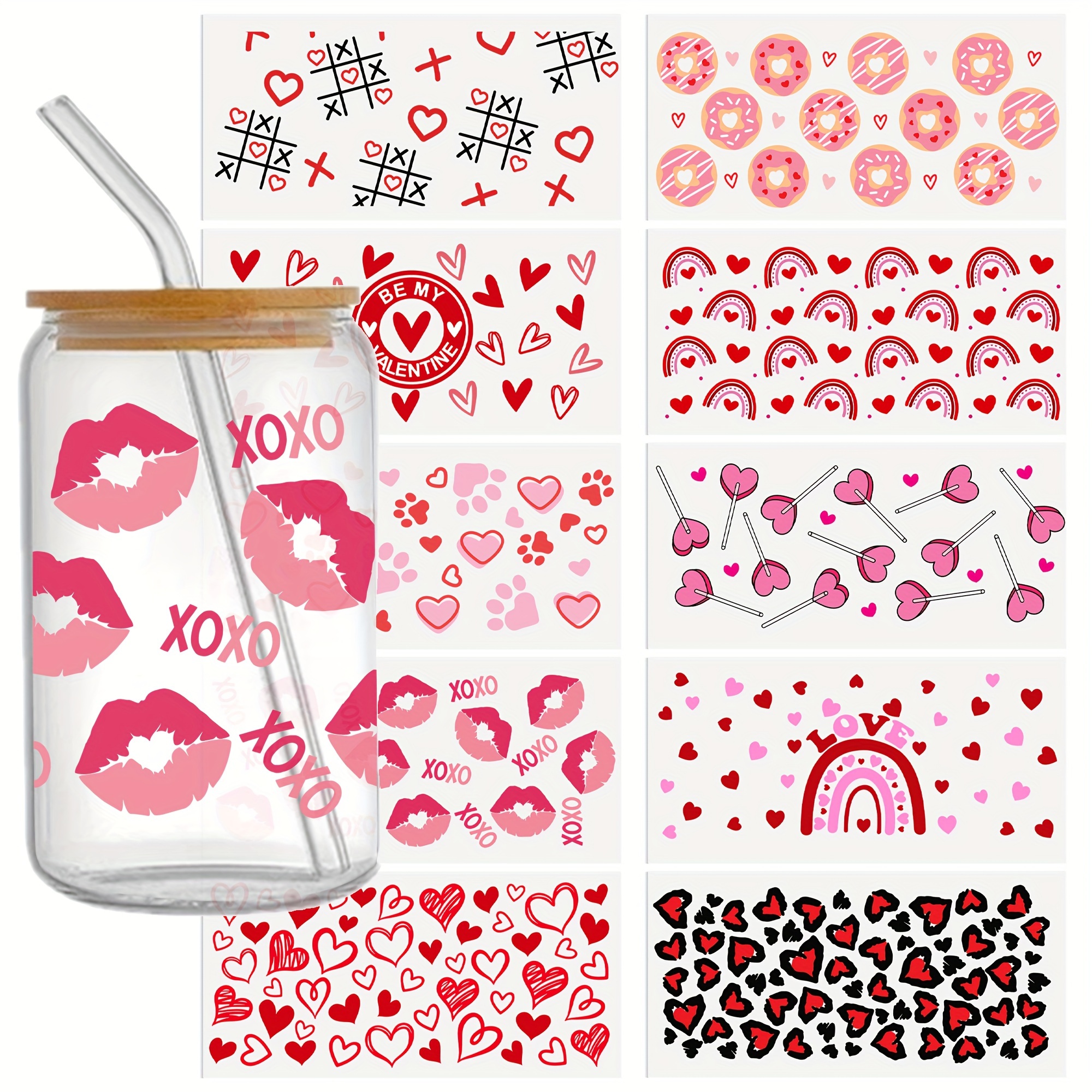 Pegatinas de feliz día de San Valentín - Etiquetas adhesivas de San  Valentín personalizadas con forma de corazón