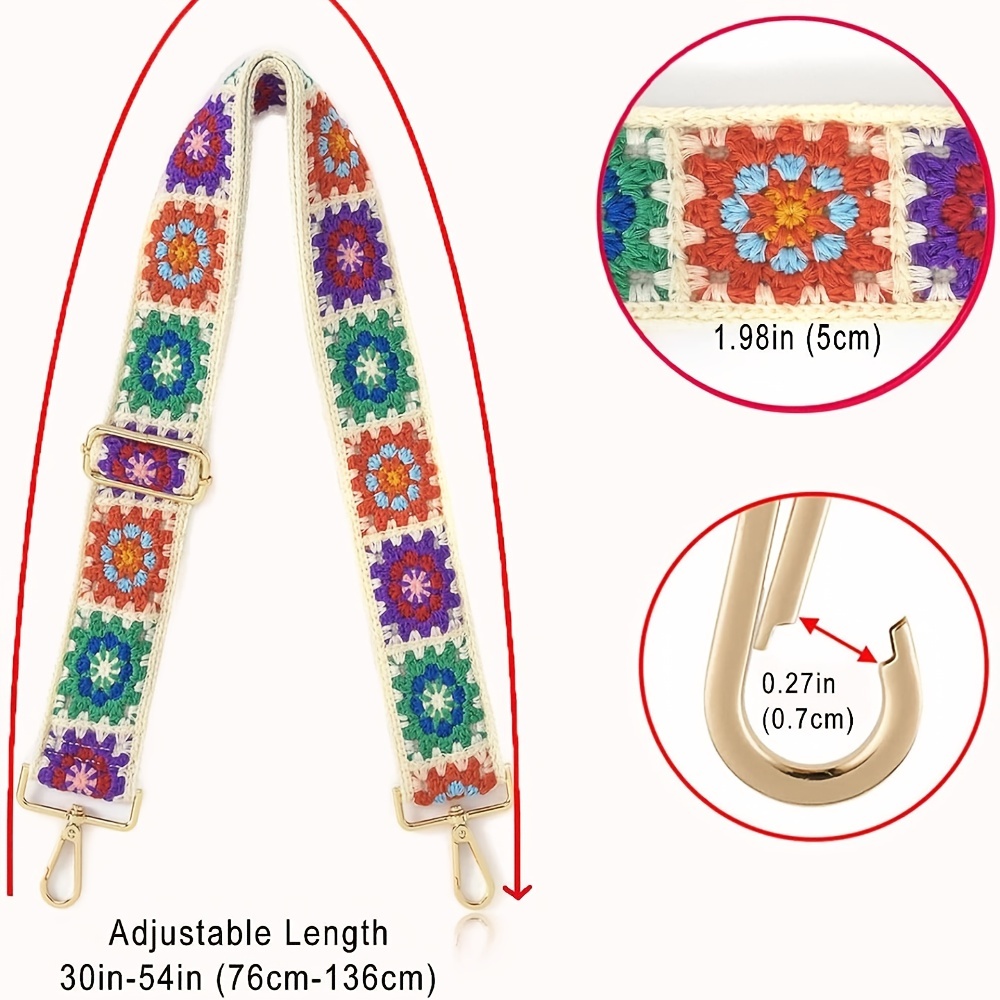 Crochet Flower Purse Straps Replacement Crossbody Strap - Temu