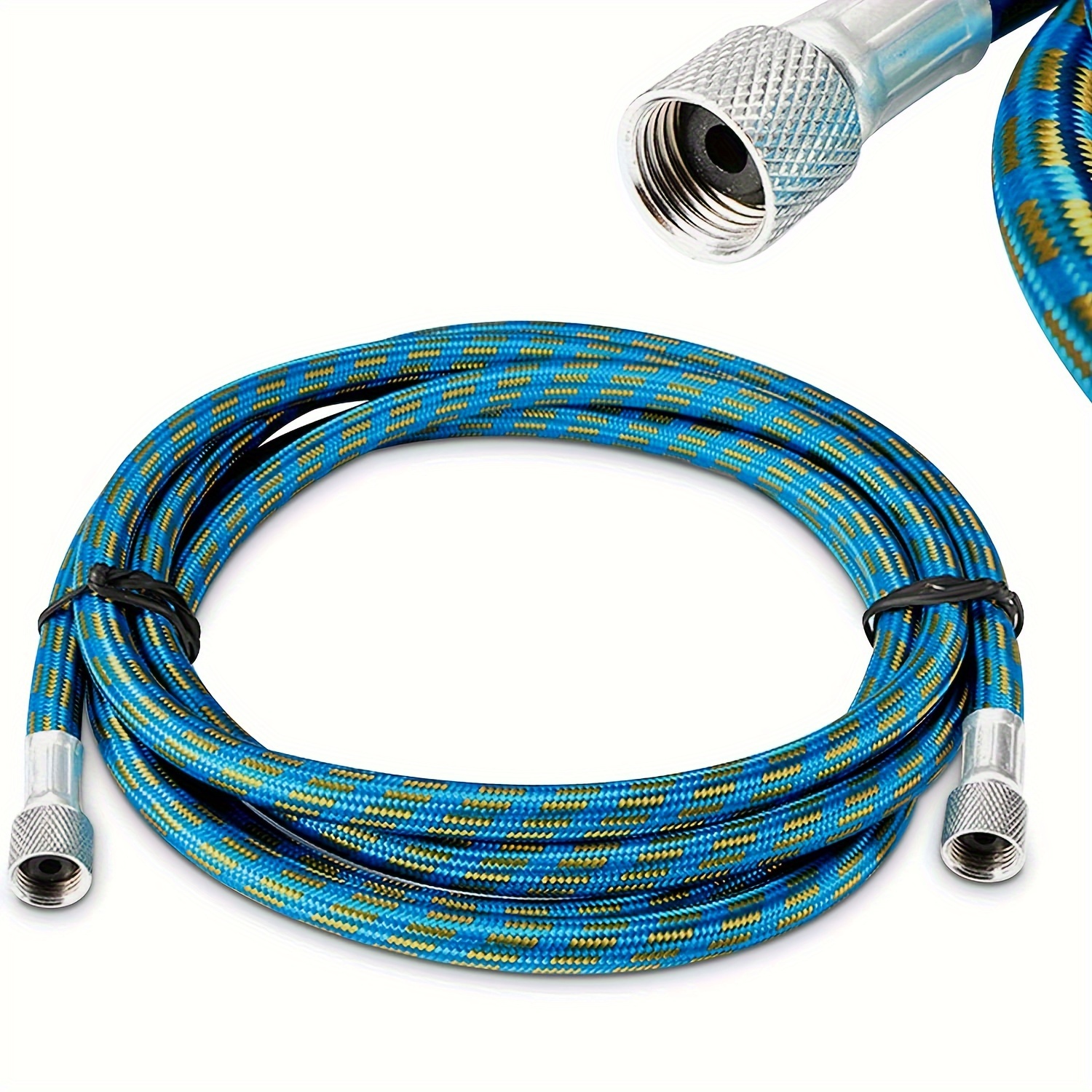 Pinkiou Airbrush Hose 6 Feet Nylon Braided Air Brush Hose with Standard 1/8 Size Fitting and A 1/4 Size Fitting for Connect Airbrush and Compressor