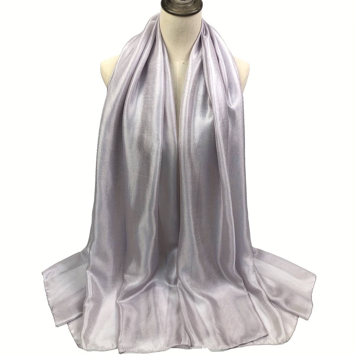 Solid Pearlescent Scarf Hijab Warm Shawl Women Windproof Head Wrap