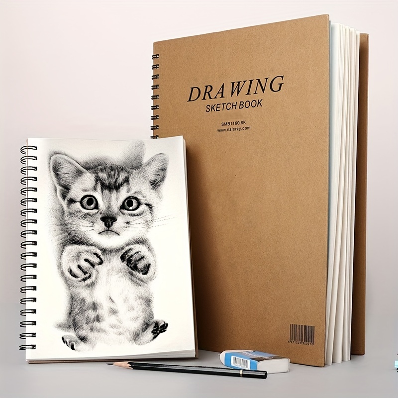  9 x 12 inches Sketch Book, Top Spiral Bound Sketch Pad, 1 Pack  100-Sheets (68lb/100gsm), Acid Free Art Sketchbook Artistic Drawing  Painting Writing Paper for Kids Adults Beginners Artists : Fuxi