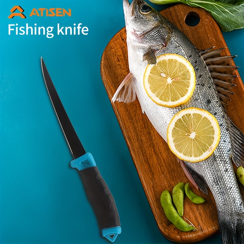 1pc Portable Outdoor Stainless Fishing Knife With Knife Case - Temu